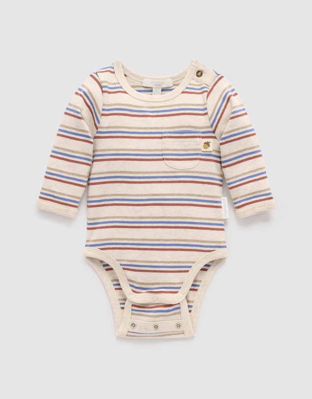 Purebaby - Striped Bodysuit -Kids-Babies