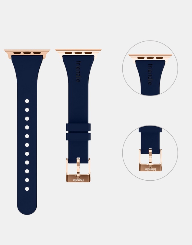 Friendie - Slim Silicone Band with Classic Gold Buckle – The Gippsland – Apple Compatible