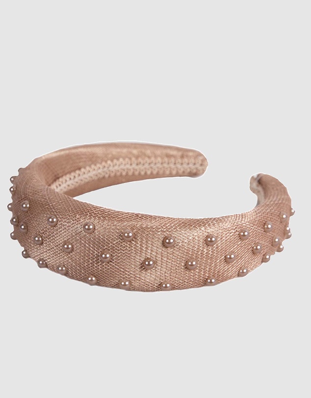 Max Alexander - Taupe Sinamay Racing Fascinator Headband