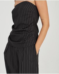 Third Form - Obscura Pinstripe Strapless Top