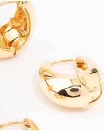 Lovisa - Gold Plated Small & Medium Oval Huggie Earrings