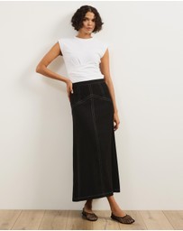 Atmos&Here - Mia Contrast Stitch Maxi Skirt