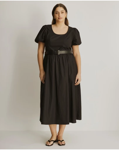 Atmos&Here Curvy - Mia Belted Poplin Maxi Dress