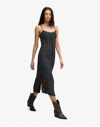 Black Dot Row Print