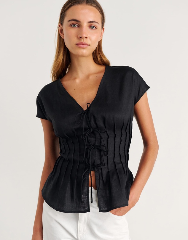 Jag - Delphine Pintuck Linen Blouse