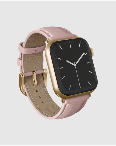 Burga - Burga Apple Watch 42/44/46/49 Leather Band - Gold Clasp Pink