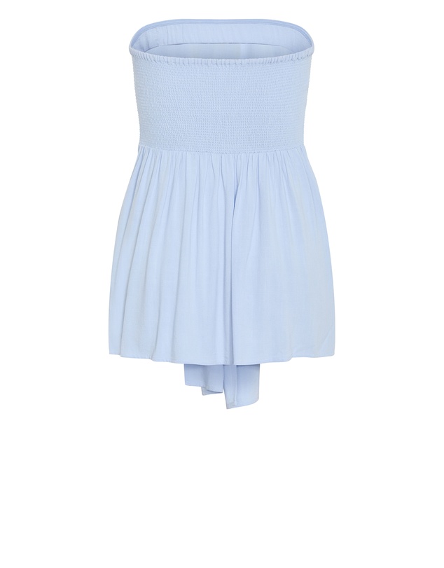 City Chic - Plus size Haven Strapless Tie Top - powder blue