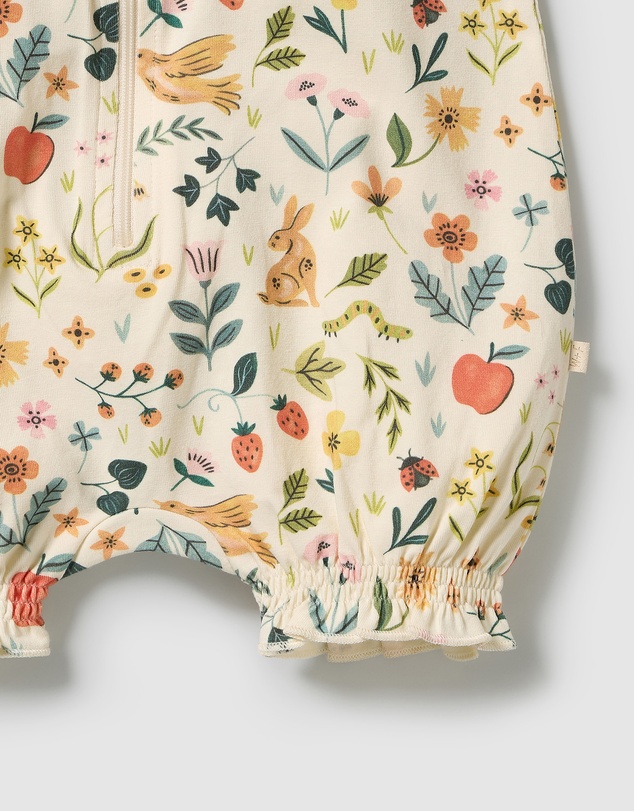 Wilson & Frenchy - Summer Garden Organic Ruffle Zipsuit - Babies