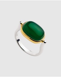 Najo - Fleur Yellow Gold Green Onyx Ring
