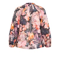 City Chic - Plus size Thea Bloom Print Shirt - rose