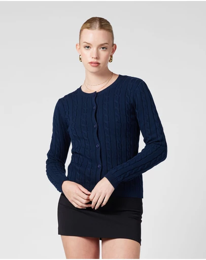 MVN - Cable Crew Neck Cardigan