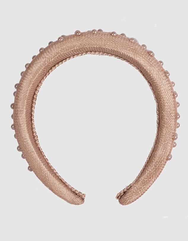 Max Alexander - Taupe Sinamay Racing Fascinator Headband