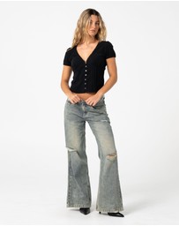 Rusty - DIY Wendy Wide Low Rise Distressed Jean