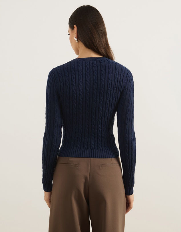 Atmos&Here - Tessa Crewneck Cable Knit Sweater