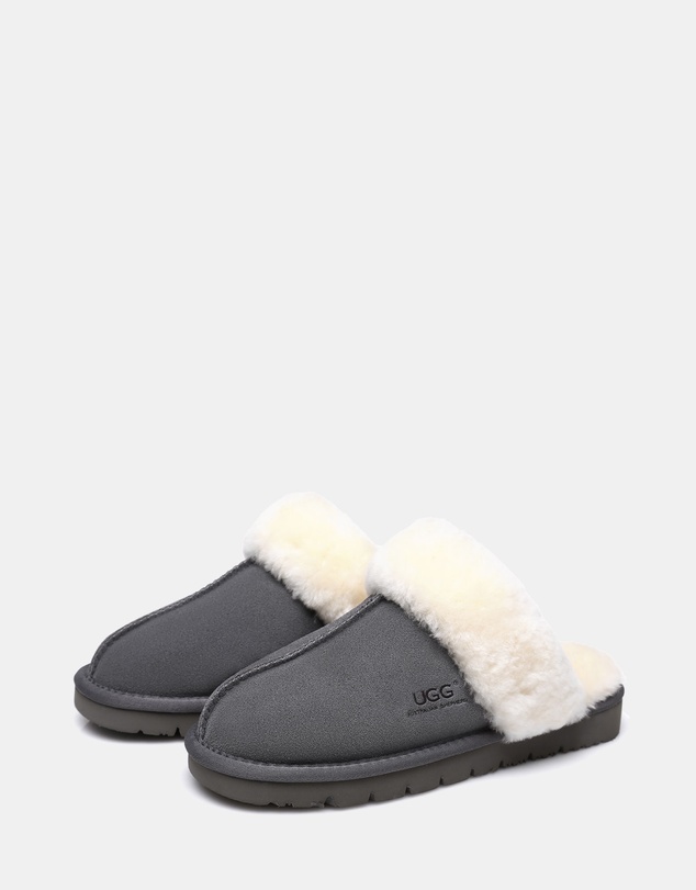 EVERAU - Australian Shepherd Ugg Muffin Slipper Cow Suede Upper House Shoes
