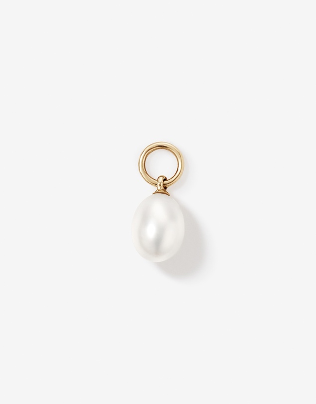 Michael Hill - Oval Cultured Freshwater Pearl Single Earring Charm in 10kt Yellow Gold