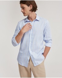 Oxford - Fergus Linen Striped Shirt