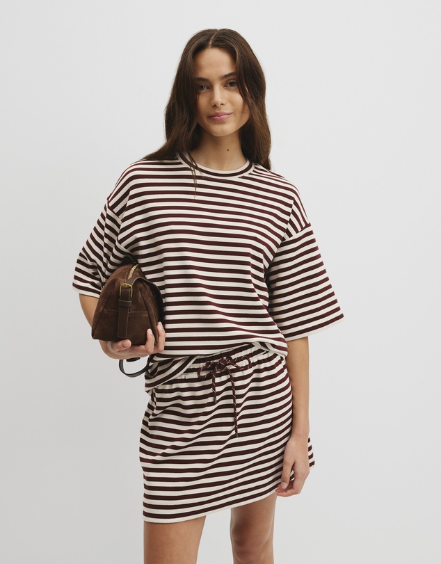 Country Road - Australian Cotton Blend Stripe Boxy T-shirt