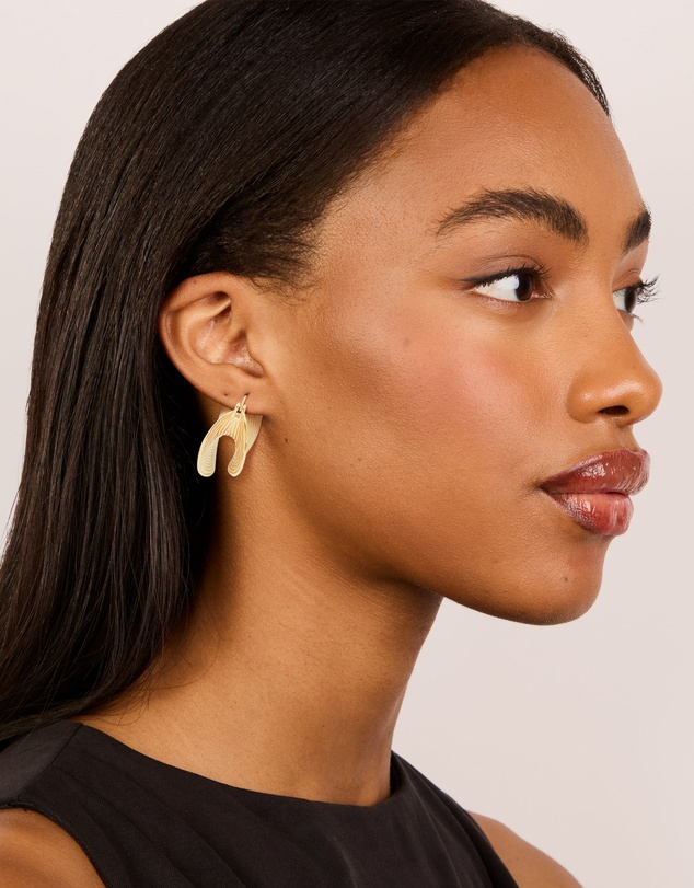 Lovisa - Waterproof Gold Plated Stainless Steel Etched Chunky Hoop Earrings