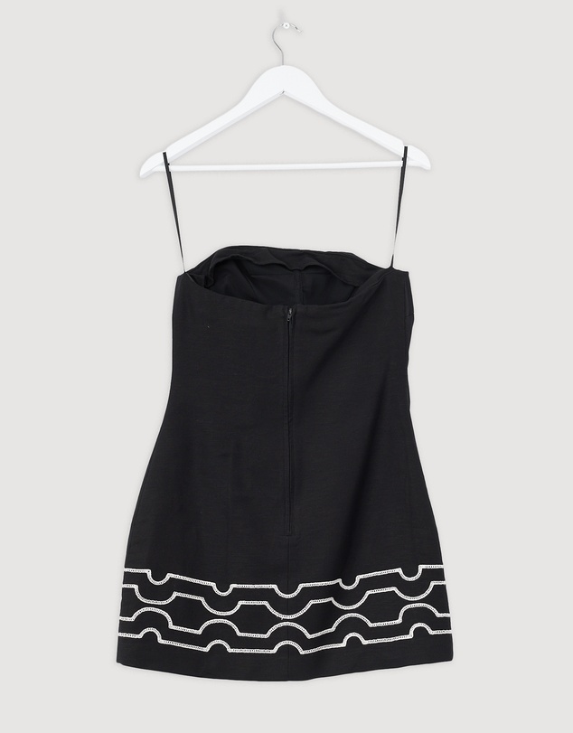 Revibe - Repaired BY JOHNNY. Paradise Palm Strapless Mini Dress - AU 8