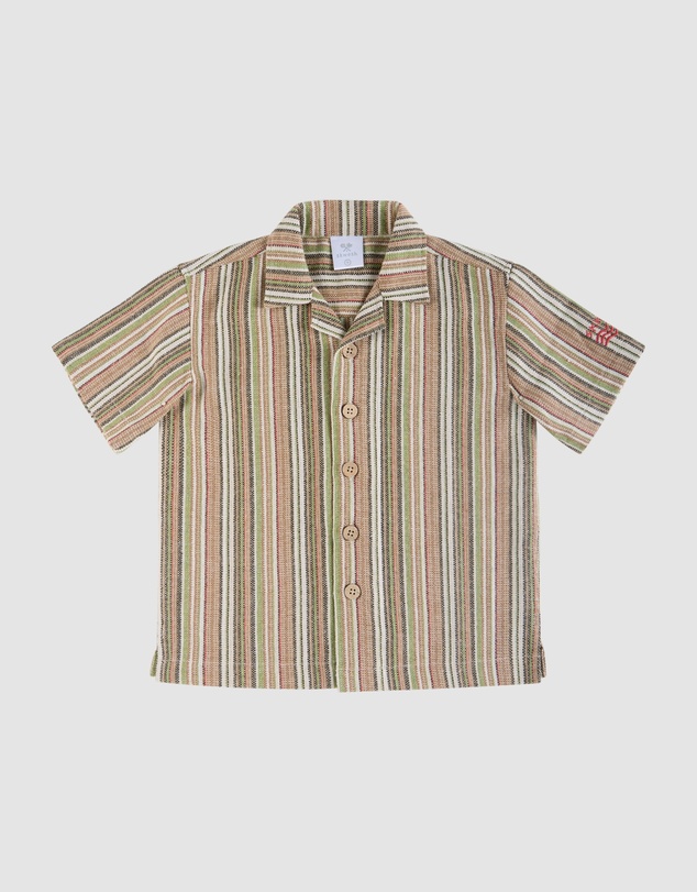 Skwosh - Grandpa's Couch Kids Holiday Shirt in Multi Stripe