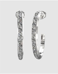 GUESS - Silver-Tone Trinity Hoop Earrings