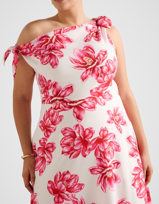 Forever New Curve - Vinetta Curve Asymmetrical Bow Midi Dress