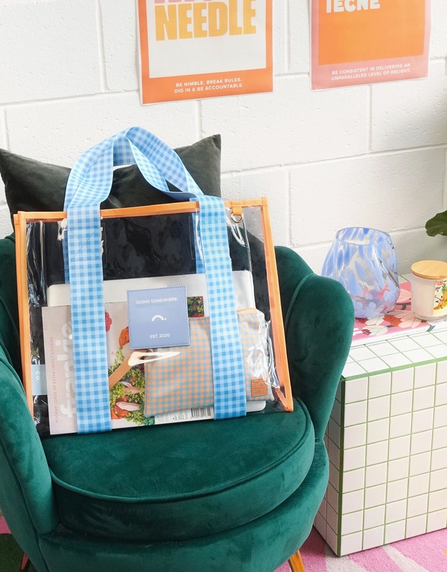 The Somewhere Co - Blue & Orange Cheeky Tote Bag