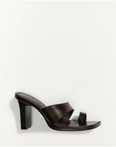 M.N.G - Leather Block-Heel Sandals