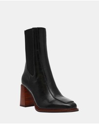 Steve Madden - Downtown Black Leather Booties