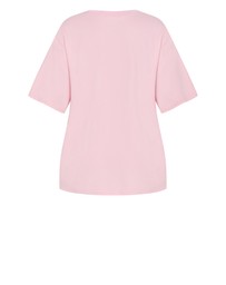 City Chic - Plus size Riders Club Cotton Tee - pink