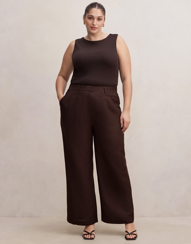 Forever New Curve - Eva Curve Linen Wide Leg Pants