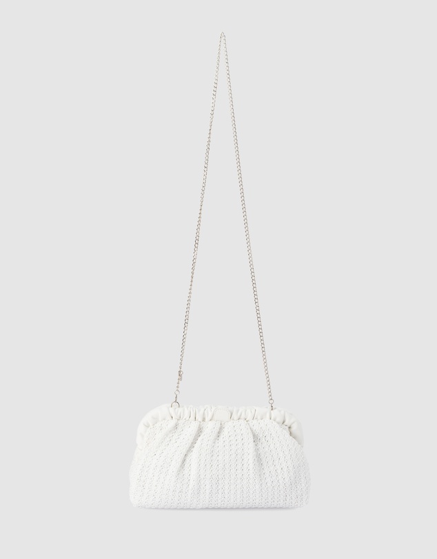 Olga Berg - AMALIA Pleated Woven Clutch