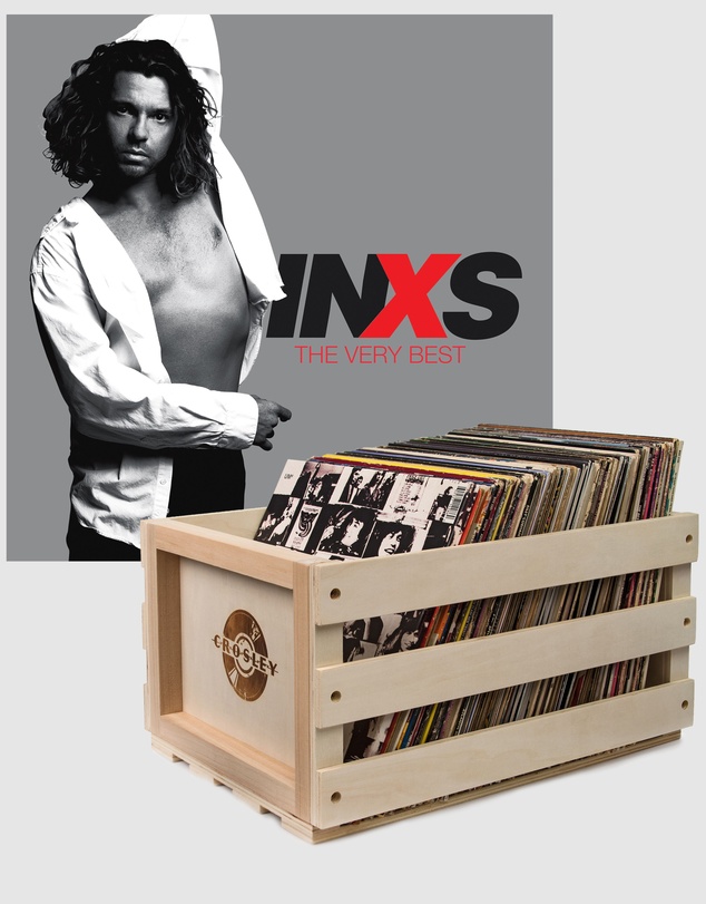 Universal Music - Crosley Record Storage Crate & Inxs The Very Best - Double Vinyl Album Bundle