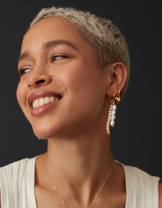 Ottoman Hands - Niko Heart Huggie Earrings
