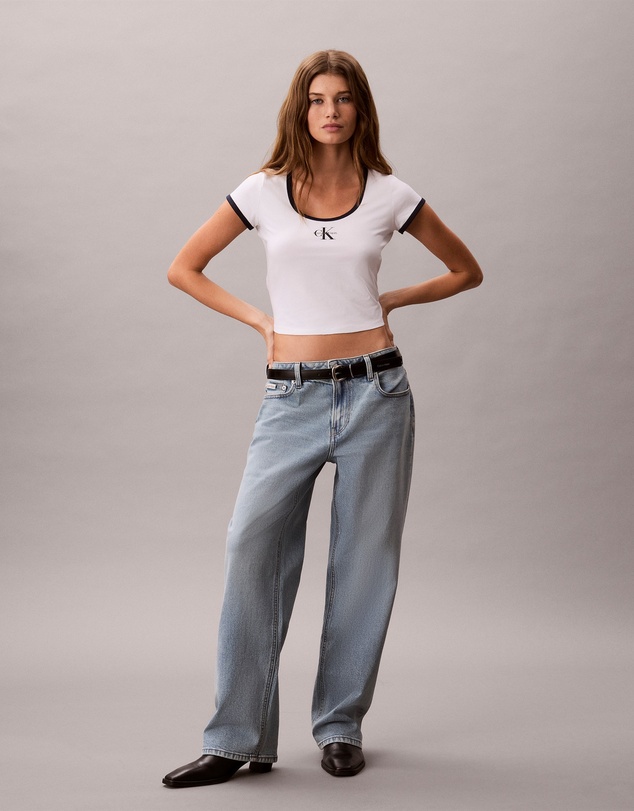 Calvin Klein Jeans - Monologo Scoopneck Baby Tee