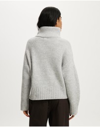 Cotton On - Luxe Funnel Zip Pullover