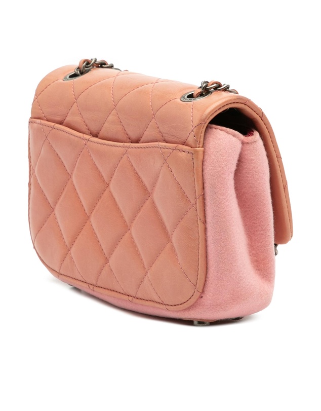 Pre-Loved by Azura Reborn - Pre-Loved Paris Salzburg Mini Quilted Glazed Calfskin and Felt Edelweiss Flower Flap