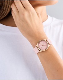 Ted Baker - Coolly Rose Gold-Tone Pink Embossed Leather Watch