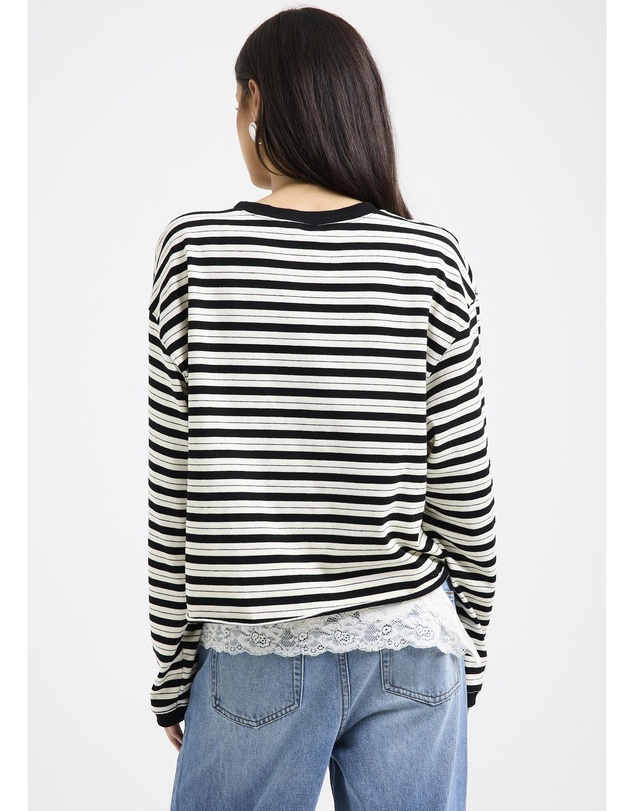 Subtitled - Long Sleeve Stripe Top