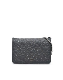 Pre-Loved by Azura Reborn - Pre-Loved Studded Lambskin Camellia Wallet On Chain