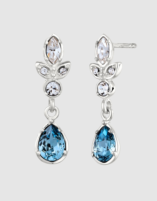 Elli Jewelry - Earrings Women Stud with Blue Crystals 925 Sterling Silver