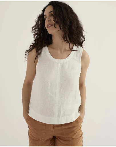 Seasalt - Seasalt Cornwall White Lighthouse Station Linen Vest