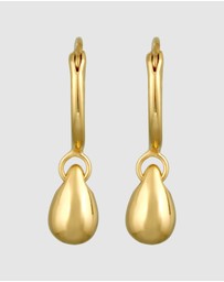 Elli Jewelry - Earrings Hoops Drop 925 Sterling Silver Gold-Plated