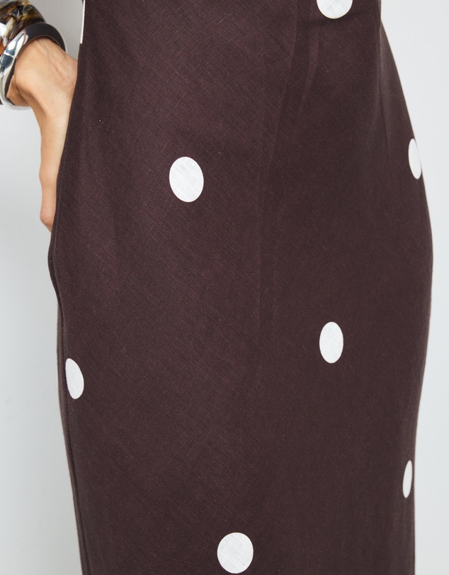 AERE - Tia Polka Dot Linen Slip Dress