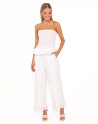 Petal & Pup - Stori Shirred Top - White Broderie