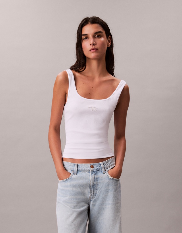 Calvin Klein Jeans - Monologo Rib Scoop Neck Tank Top
