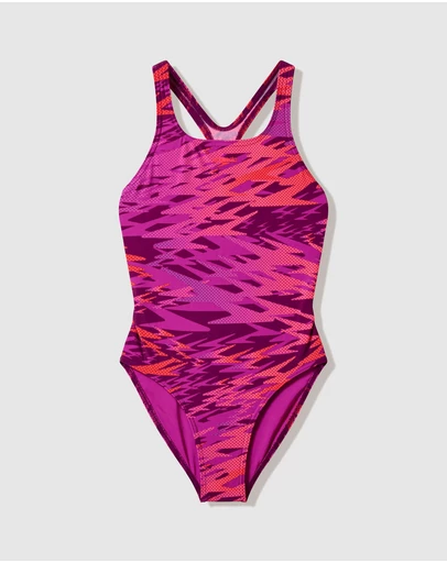 Speedo - Hyperboom Print Medalist Swimsuit - Kids-Teens