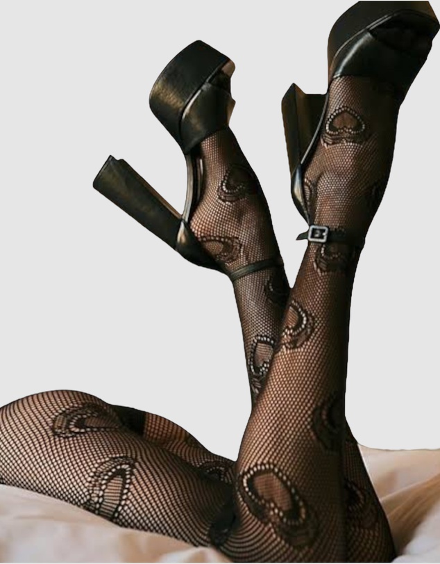High Heel Jungle - Heart Knit Tights