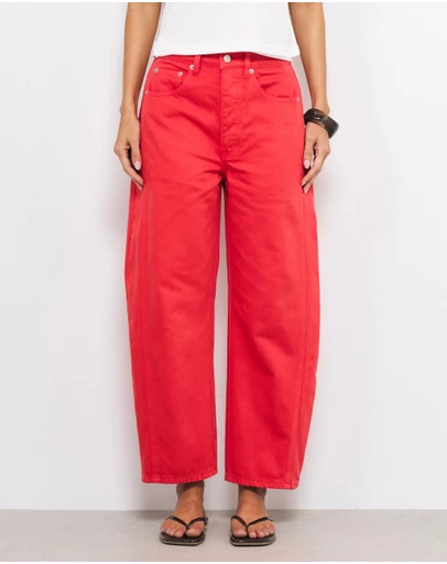 AERE - Mid Rise Barrel Leg Jeans
